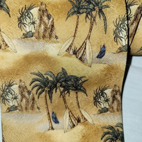 Tropicals by tango men’s necktie palm trees Surf Boards Tie Beach Vacation - Picture 2 of 6
